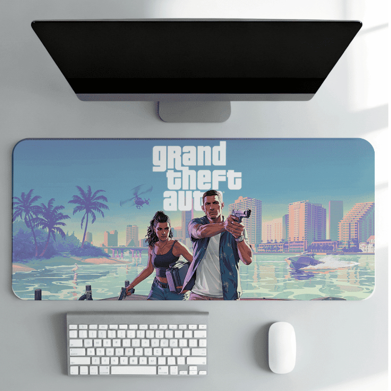 Mouse Pad Gamer Deskmat Cidade Praia G.t.a Gamer Alta Precisão Setup Gamer Profissional Sublimado — R$ 25,90 em Shopee