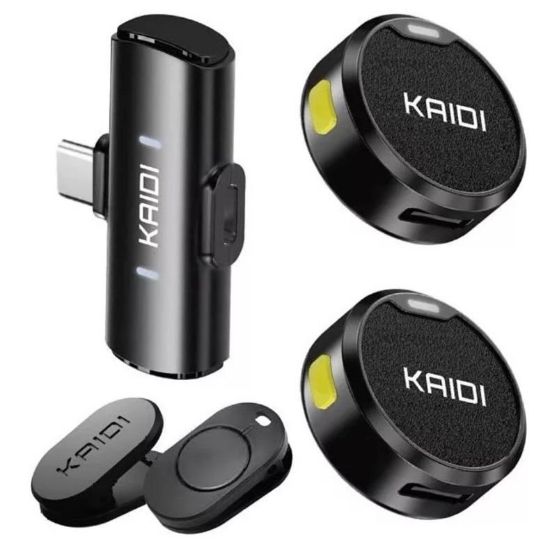 Microfone Lapela Kaidi KMF4 Com Imã Anti Ruido Redondo