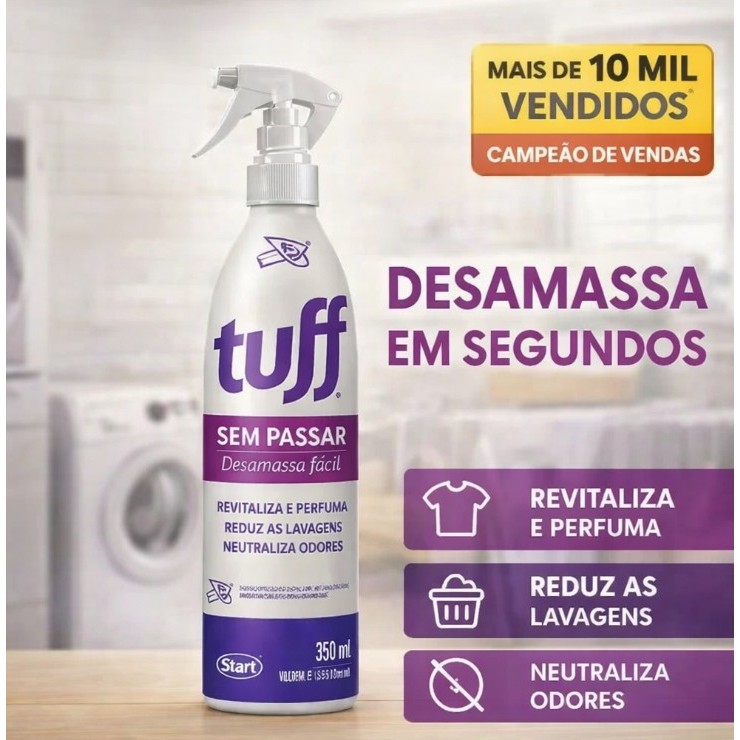 Tuff Sem Passar 60ml e 350ml - Desamassa e Neutraliza Odores