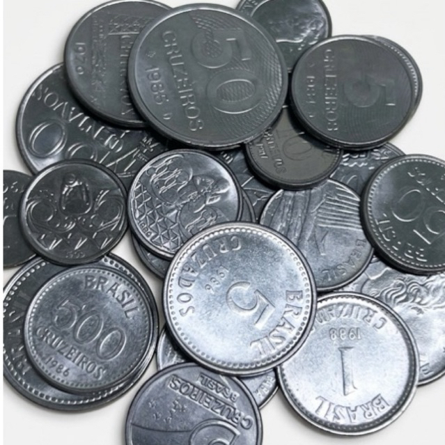 Lote com 50 Moedas de Aço Inox