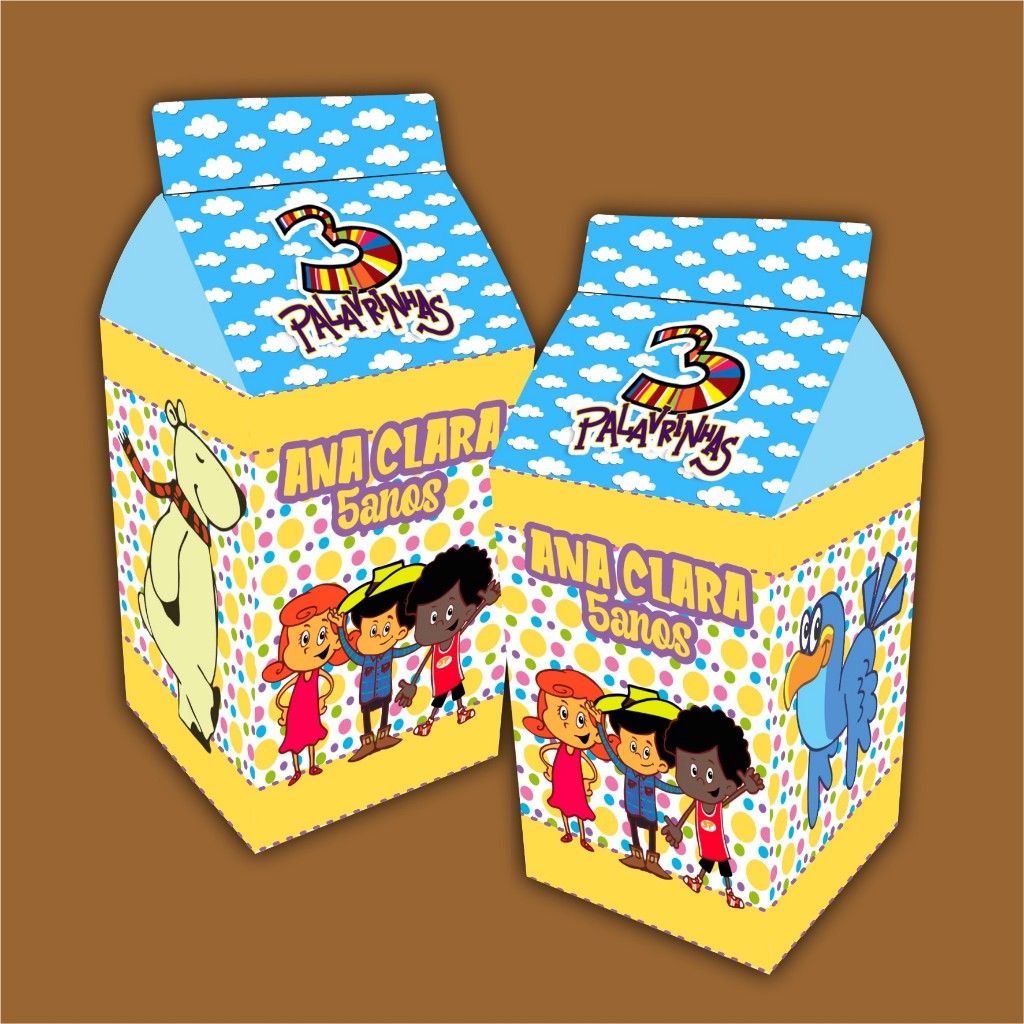 Kit de Caixinhas Personalizadas 3 PALAVRINHAS  menino menina festa infantil aniversário lembrancinhas papel fotográfico