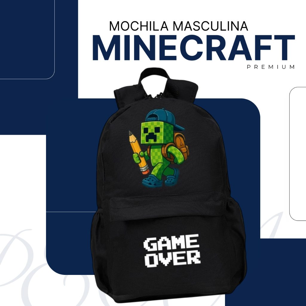 Mochila Minecraft De Menino Mochila Adolescente Infantil Escola Mochila Do Minecraft Bolsa Volte as Aulas