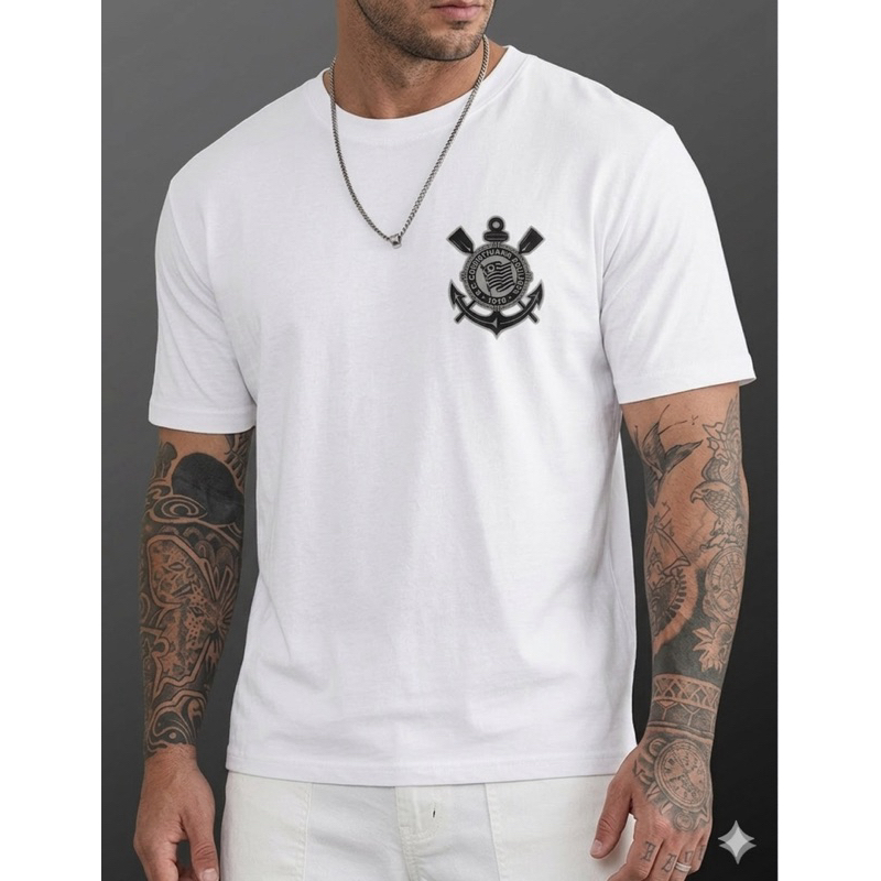 Camiseta Unissex Timão Manga Curta Moda Esportiva T-Shirt Corinthians Unissex Oferta em Oferta na Shopee