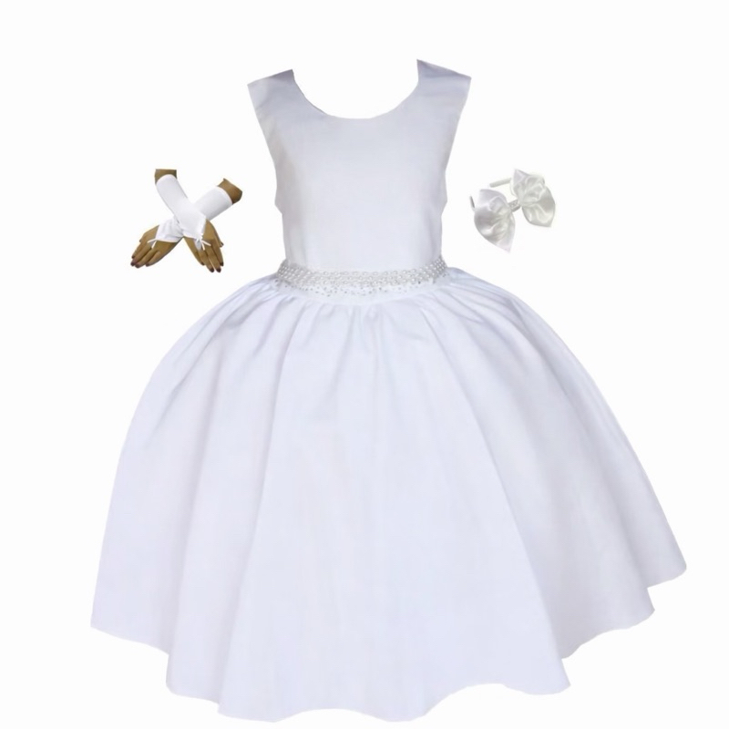 Vestido Infantil Festa Luxo Formatura Natal Ano Novo Daminha Princesa Casamento com Luvas e tiara em Oferta na Shopee