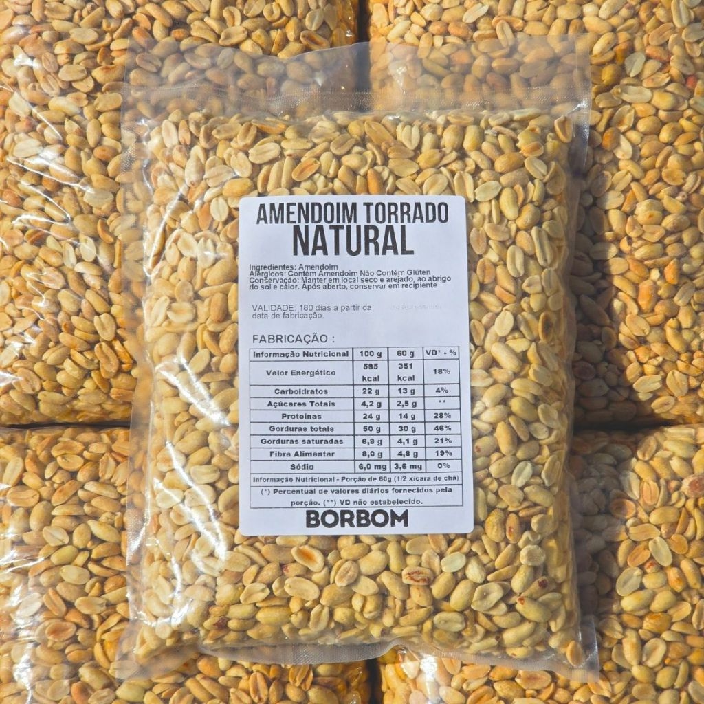 2Kg Amendoim Torrado Natural 100% (SEM SAL) - Envio Rápido em Oferta na Shopee