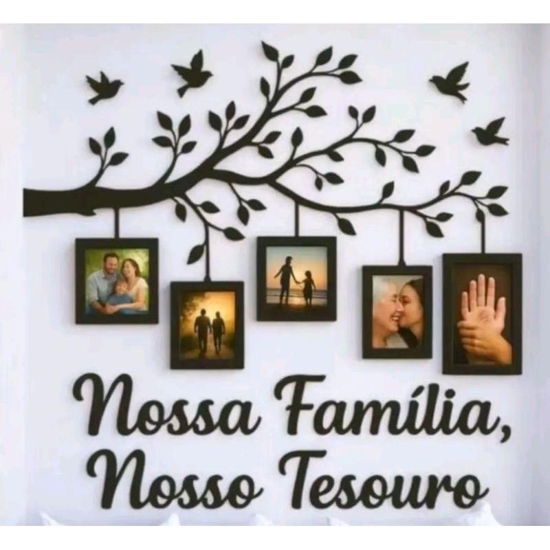 Quadro Árvore da Família Porta Retrato Decorativo Presente Criativo Nossa Família Nosso Tesouro
