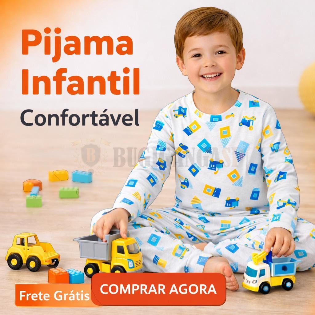 Pijama Infantil Menino 100% Algodão 02 ao 10 Confortável Macio com  Estampas Divertidas