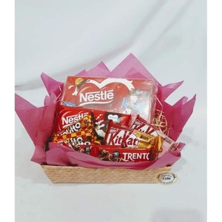 Cesta De Chocolate Presente Dia Das Mães Com Caixa De Bombom Nestlé Barra De Chocolate Lembrancinha Dia Das Mães
