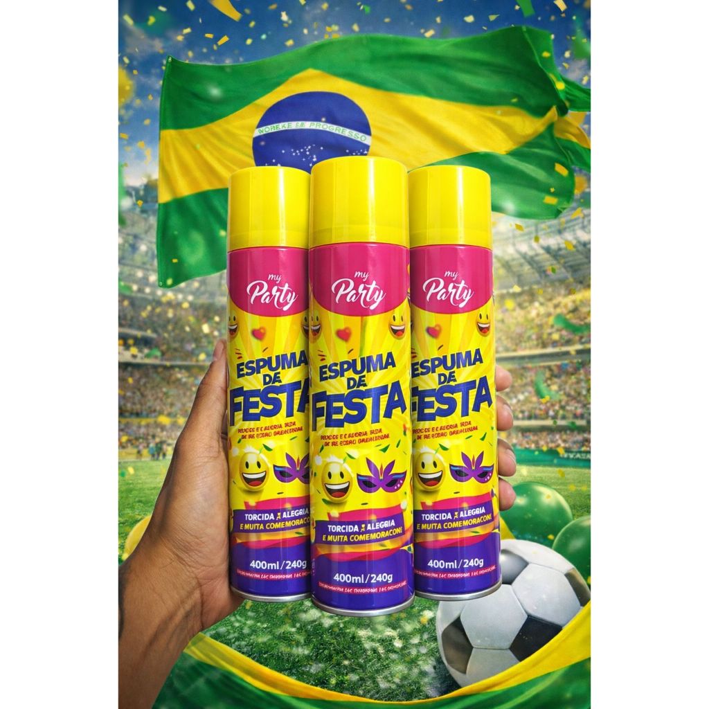Kit 3 Spray Espuma Lata Festa Copa Neve Artificial 400ml 240g em Oferta na Shopee