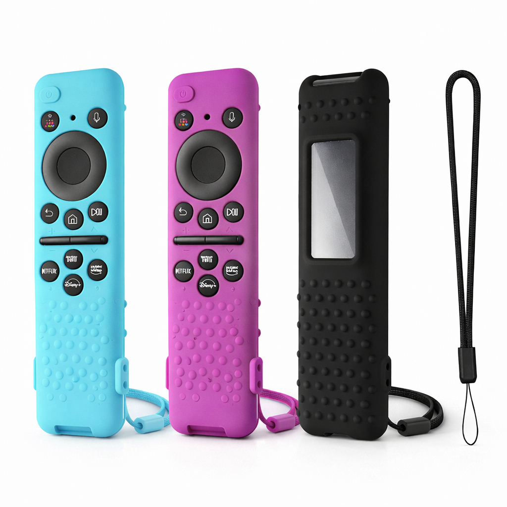 Kit 1 ou 2 Capa Silicone para Controle Remoto Smart TV com Alça de Segurança Antiderrapante