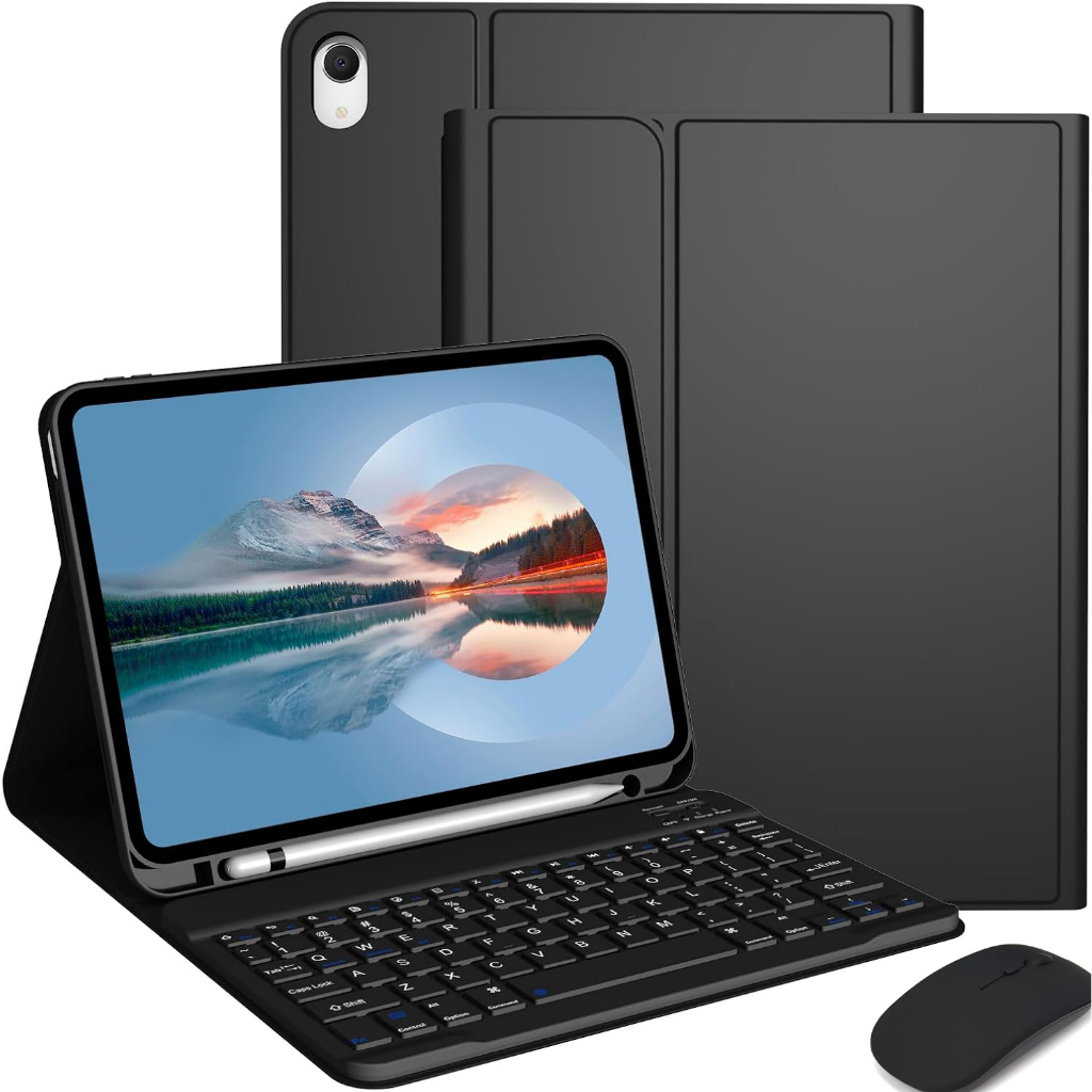 Capa anti-queda para iPad 11ª A16 / 10ª geração 10,9" com teclado Bluetooth ABNT2 com "Ç" + mouse sem fio em Oferta na Shopee