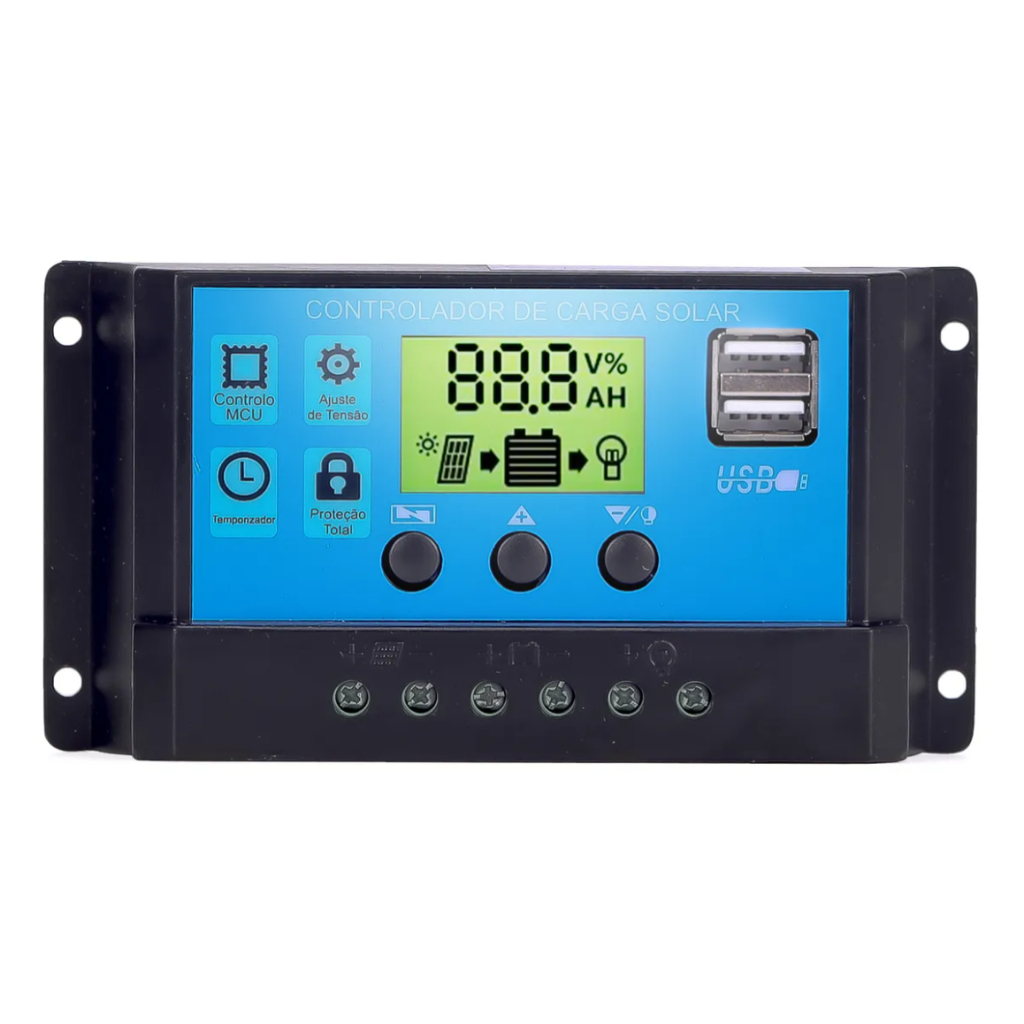 Regulador de controlador de carga PWM de painel solar de 12V/24v 30a