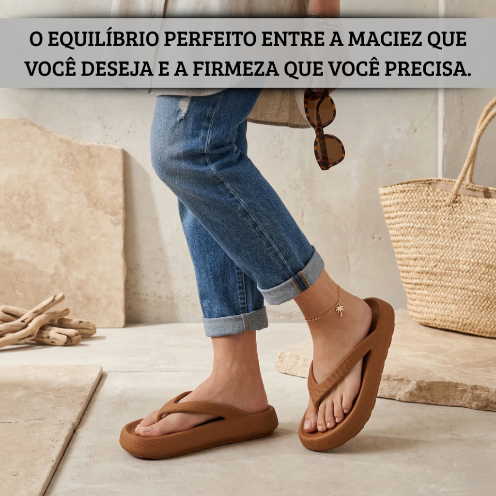 Chinelo Feminino Verão Elegance Soft Touch Conforto Resistente Antiderrapante Anatômico Premium