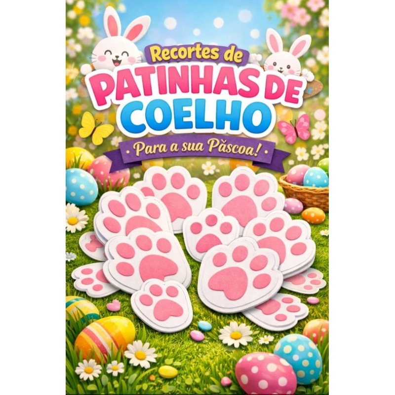 ENVIO RÁPIDO Adesivo Patinhas de Coelho para Caça ao Ovos Páscoa - Vinil Lavavel- Pascoa - Patinhas Pascoa