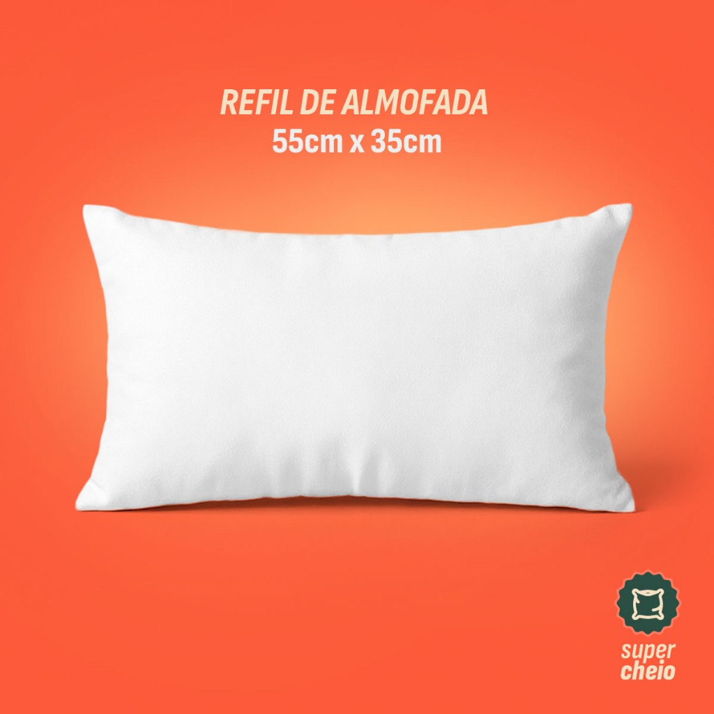 Refil De Almofada Baguete 35x55 Fibra Siliconada, Super Cheio, Macio, Ótimo Para Uso e Decorações