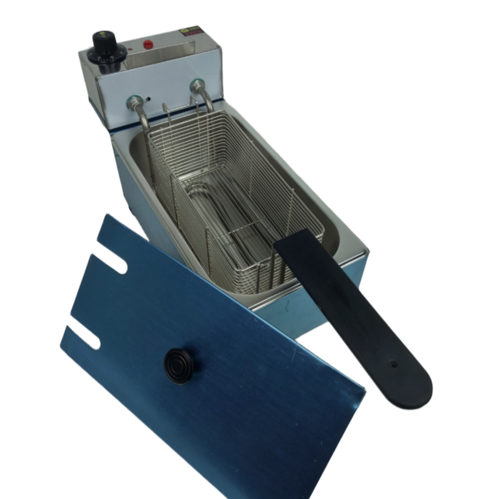 Fritadeira Elétrica 3 Litros 1 Cuba de Aço Inox com Tampa e Termostato  Ajutavel Gomes Inox