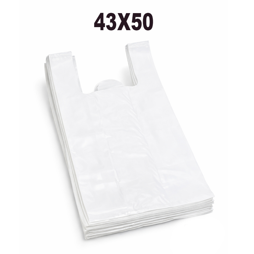 2Kg Sacola Plástica Branca 43x50 Reforçada | Sacola Camiseta Resistente para Lojas e Mercado