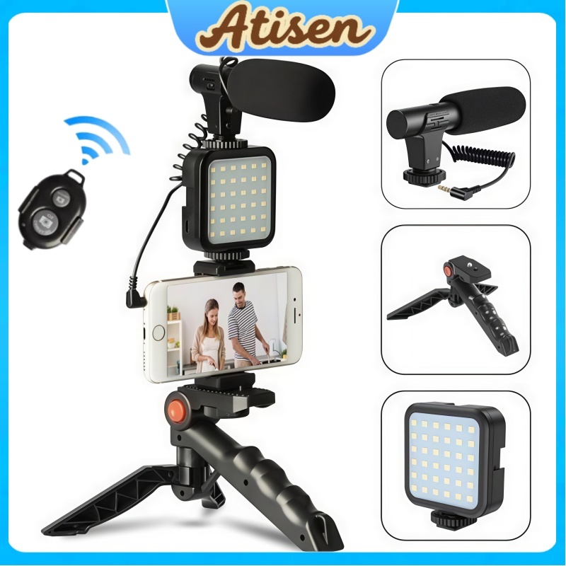 Tripé Estabilizador de Mão Gimbal Microfone Celular Gravação De Vídeo COM Bluetooth Remote Control em Oferta na Shopee