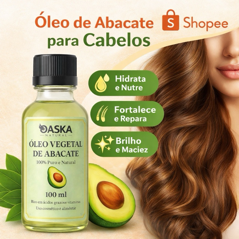 óleo de abacate natural vegetal puro 100ml
