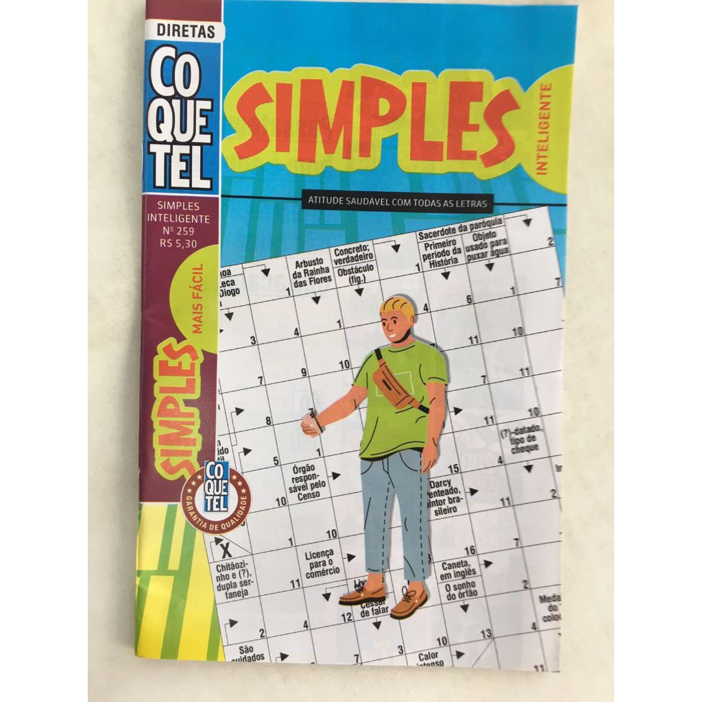 Passatempo Coquetel Palavras Cruzadas Simples Inteligente