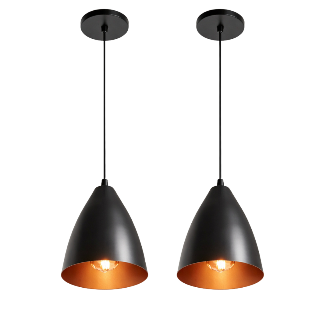 Luminária Kit 2 Pendente Vegas Preto Cobre em Oferta na Shopee