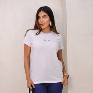 T-Shirt Feminina Casual Algodão Puff Macia Estonada  Manga Curta Corte Reto Tendência em Oferta na Shopee