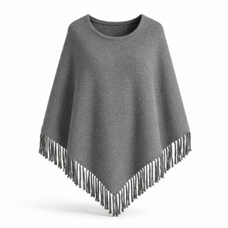 Ponche / Pelerine de Lã, Blusa Feminina , Tricô Adulto Tamanho G Para Mulheres, Poncho de lã Feminino Inverno S/touca