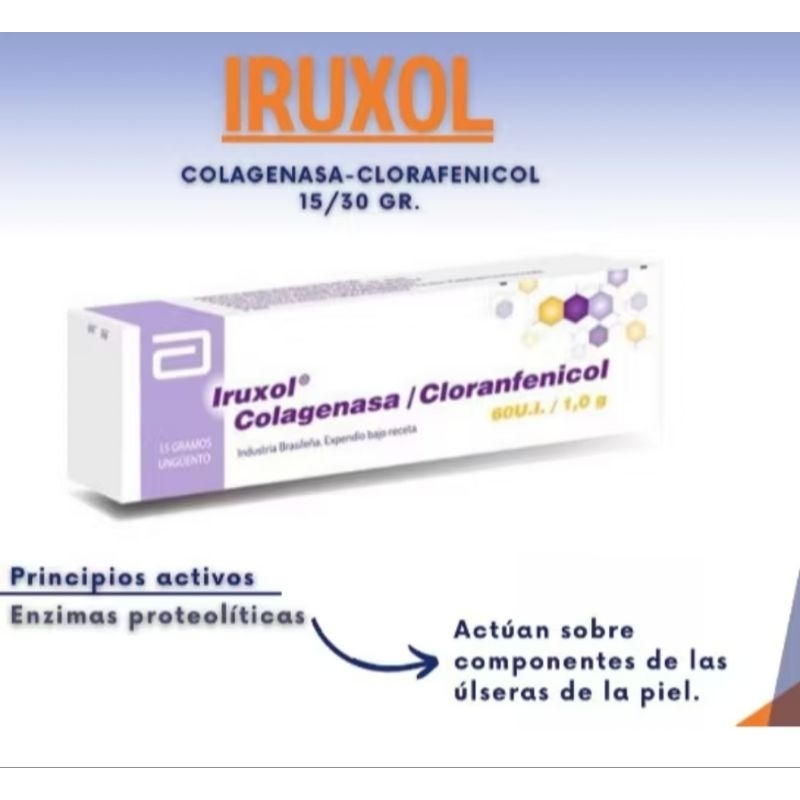 Pomada Iruxol COLAGENASA 60 U.I + CLORANFENICOL 1.0g 15g em Oferta na Shopee
