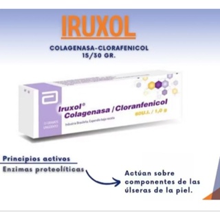 Pomada Iruxol COLAGENASA 60 U.I + CLORANFENICOL 1.0g 15g em Oferta na Shopee