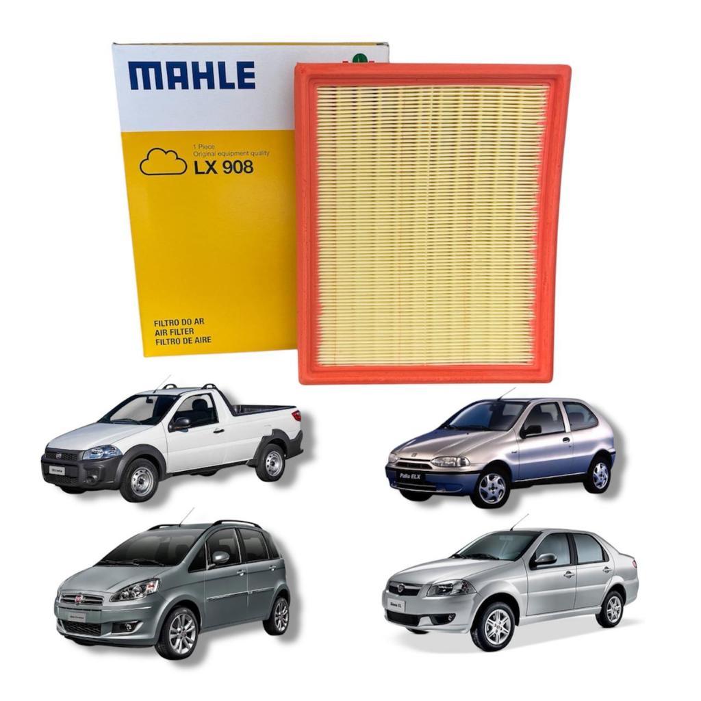 Filtro de Ar Mahle Metal Leve LX908 Fiat Palio Siena Strada Idea Grand Siena