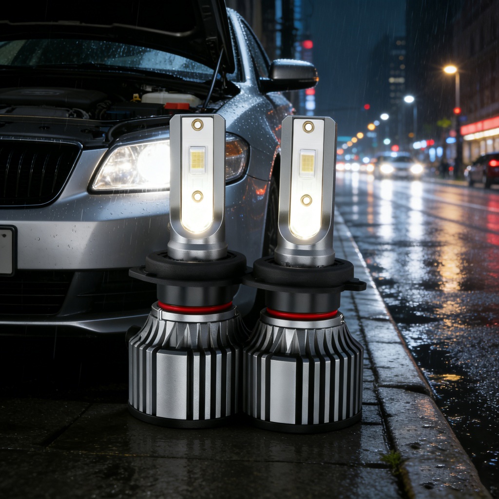 Par Ultra Led Lâmpada Super Led H4 Mini  LED  Carros Motos 6500K  Super Branca H1 Kit