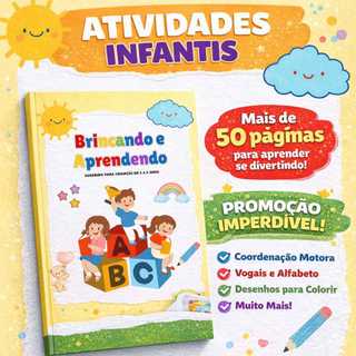 Apostila de atividades infantis + brinde infantil