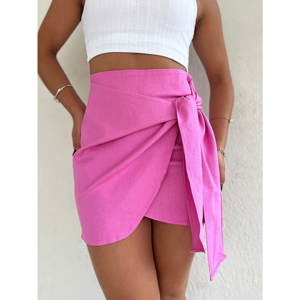 Heleny fashion -saia -TECIDO LINHO-YY2713