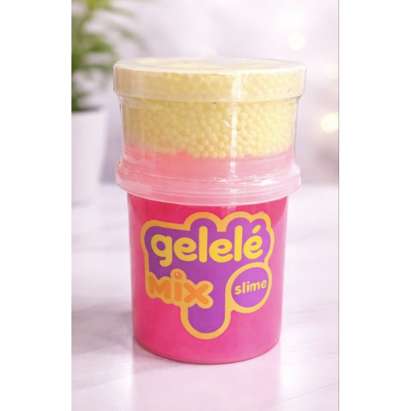 Slime Gelelé Mix Colorido com Bolinhas – Azul ou Rosa | Unidade ou Kit com 2 (1 Rosa + 1 Azul)