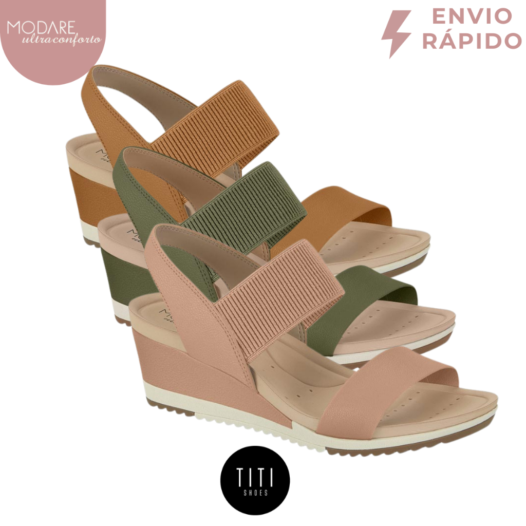 Sandália Anabela Modare Original Feminina Ortopédica Ultraconforto Leve em Oferta na Shopee