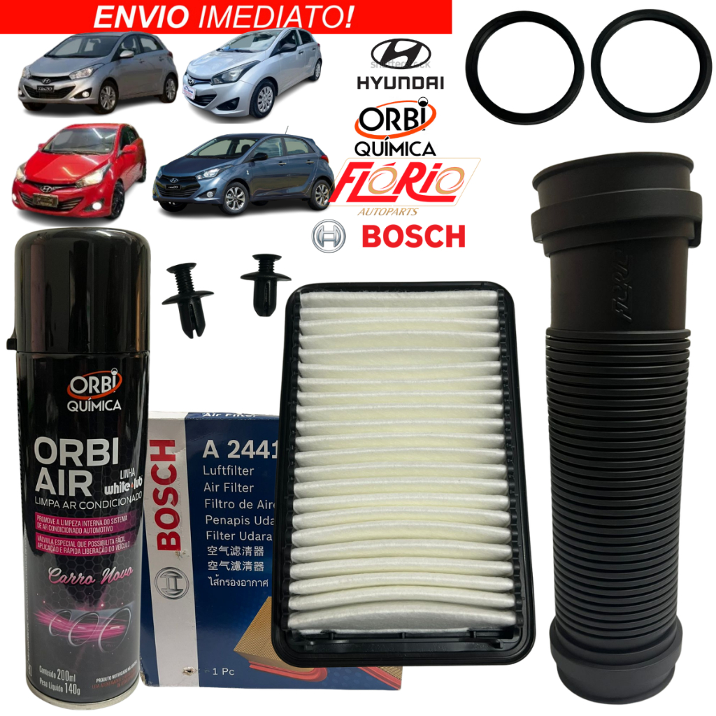 Mangueira Filtro De Ar Hyundai Hb20 1.0 3c 12 13 14 15 16 filtro ar e grampos incluso em Oferta na Shopee