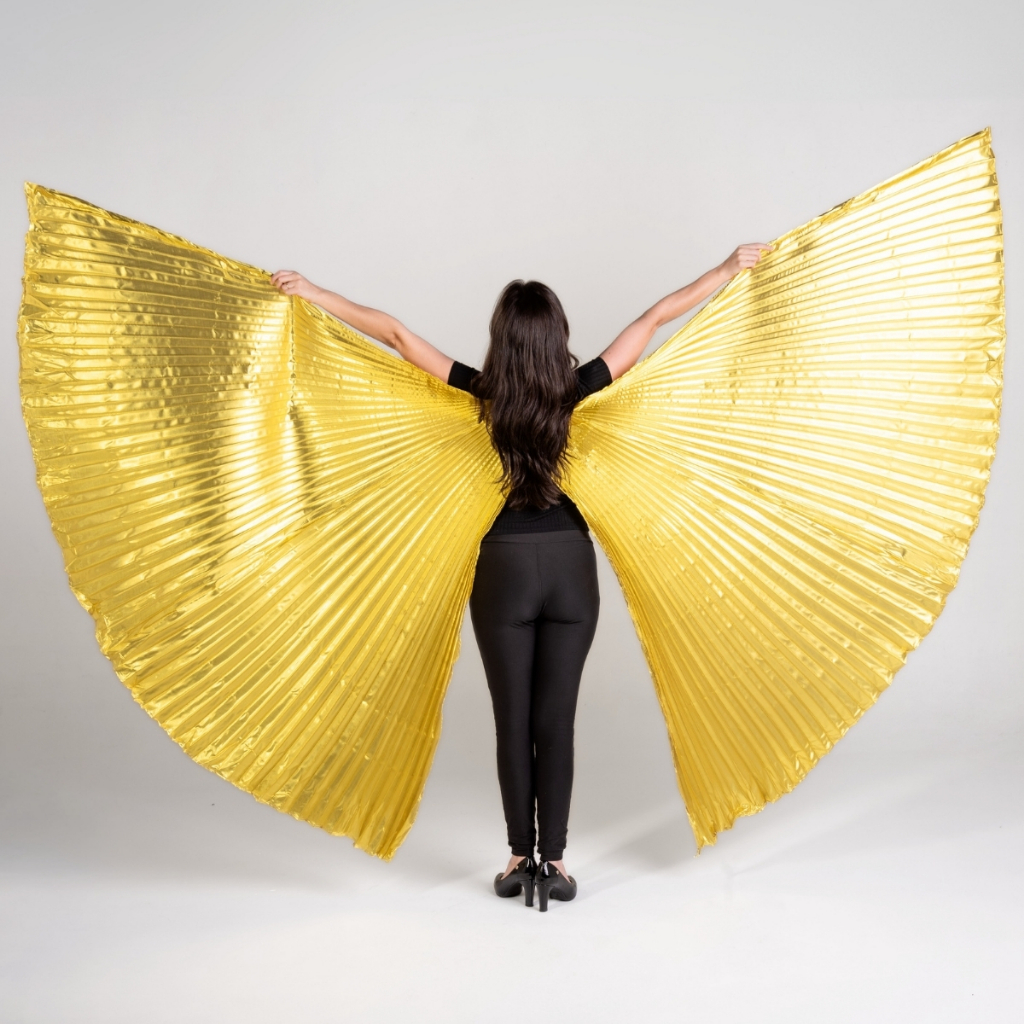 Véu Wings Asa De Isis Dança Do Ventre- Com Vareta Aberto Atrás - VEU-WINGS