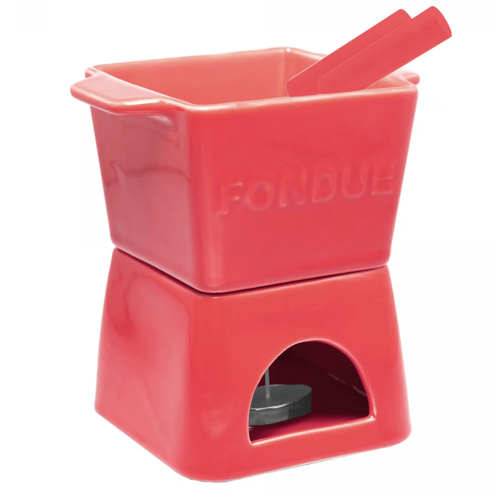 Aparelho de Fondue 6 Peças para Duas Pessoas Quadratto Vermelho - Wolff