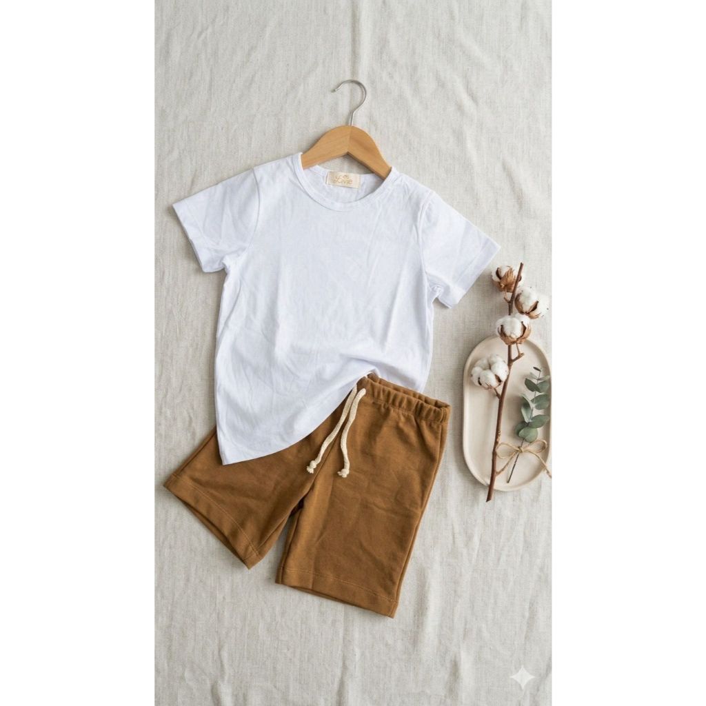 Conjunto Infantil Masculino Verão Algodão Premium Camiseta e Bermuda Saruel Conforto Dia a Dia TAM 4 AO 10