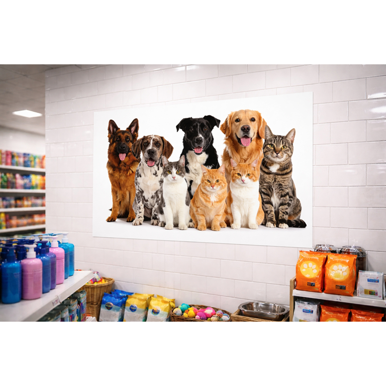 Adesivo Decorativo Pet Shop Veterinário Cachorros e Gatos parede/vidro banho e tosa em Oferta na Shopee