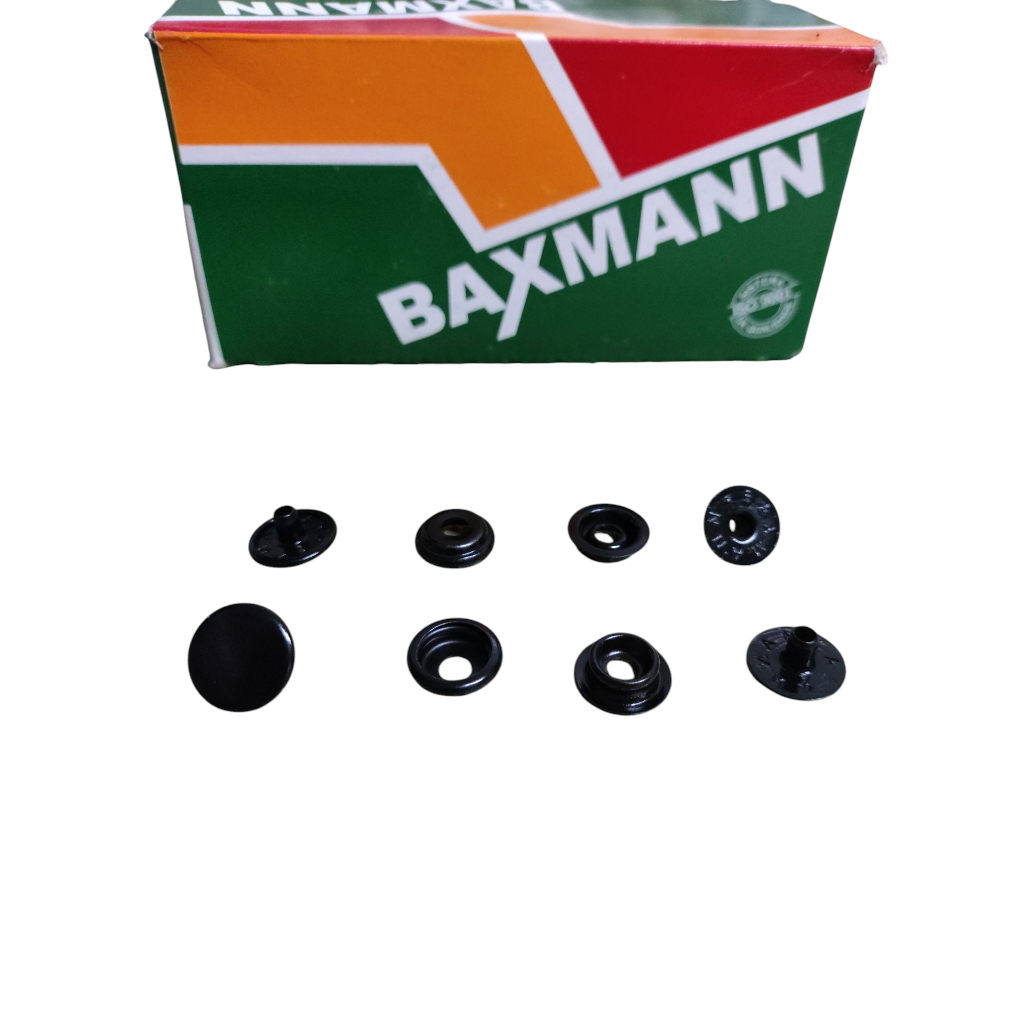 Botão de pressão N°80 BAXMANN FERRO PRETO COM 50 UNIDADES