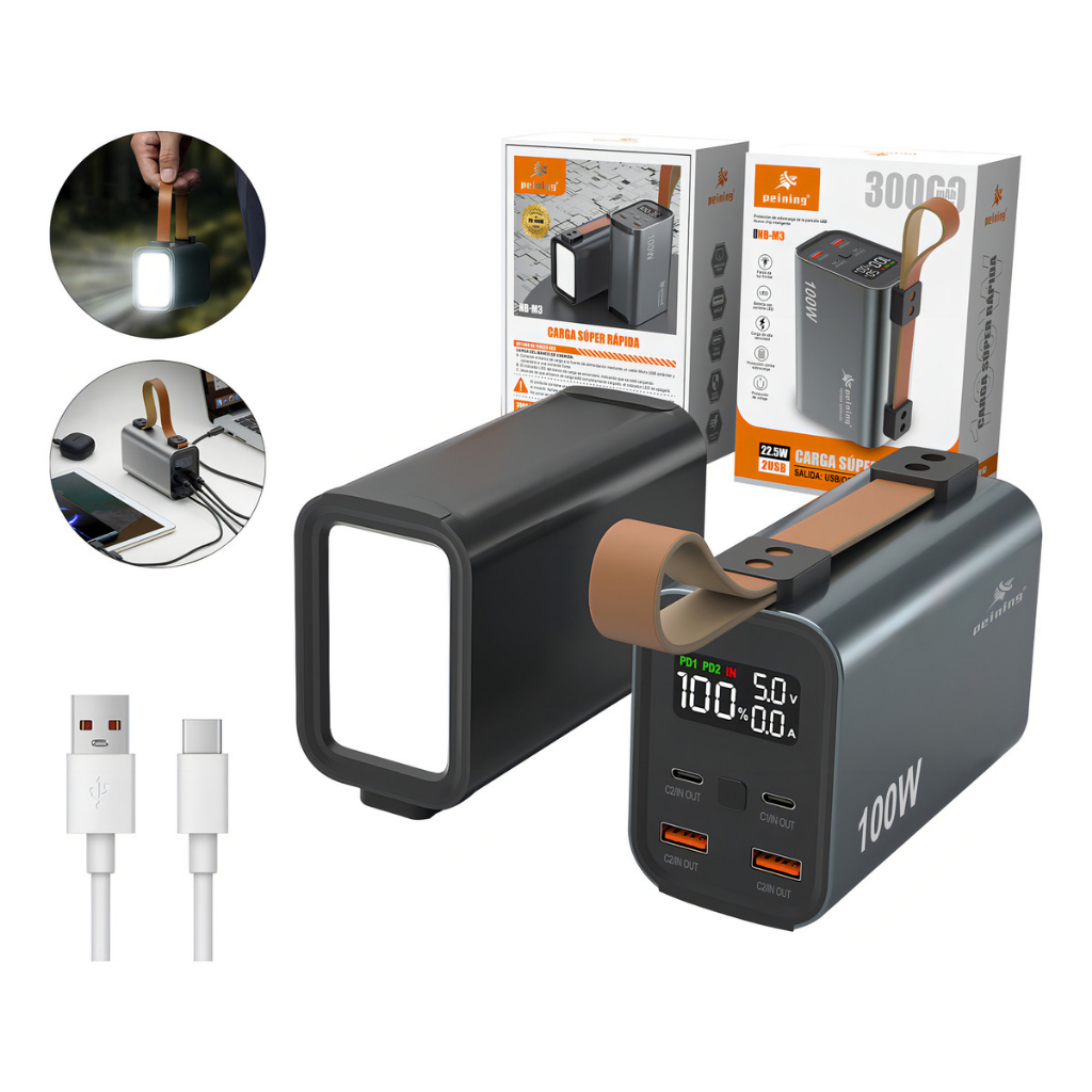 Carregador Power Bank 30.000mah 100w Carregador Portatil para Starlink MINI, Macbook, Notebook Turbo