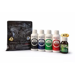 Kit 1 Pó Descolorante Probelle 50g+ 1 Ox 10,20,30 ou 40volumes +1  Oleo 60ml em Oferta na Shopee