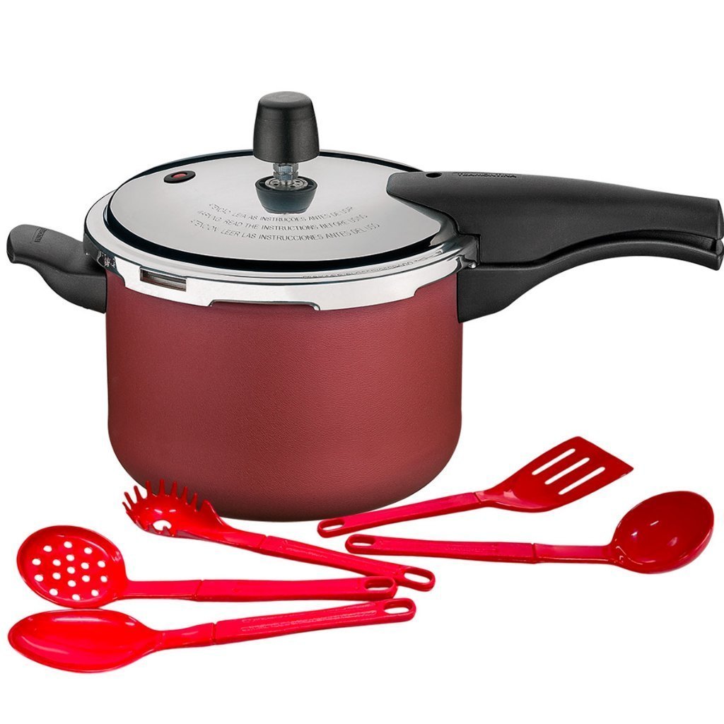 Panela de Pressão Tramontina Vancouver 4,5 Litros e Conjunto de Utensílios 5 Peças