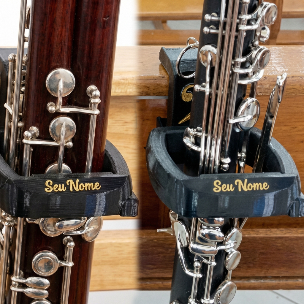 Suporte para Clarone Baixo e Fagote Personalizado ideal para banco de igreja ccb em Oferta na Shopee