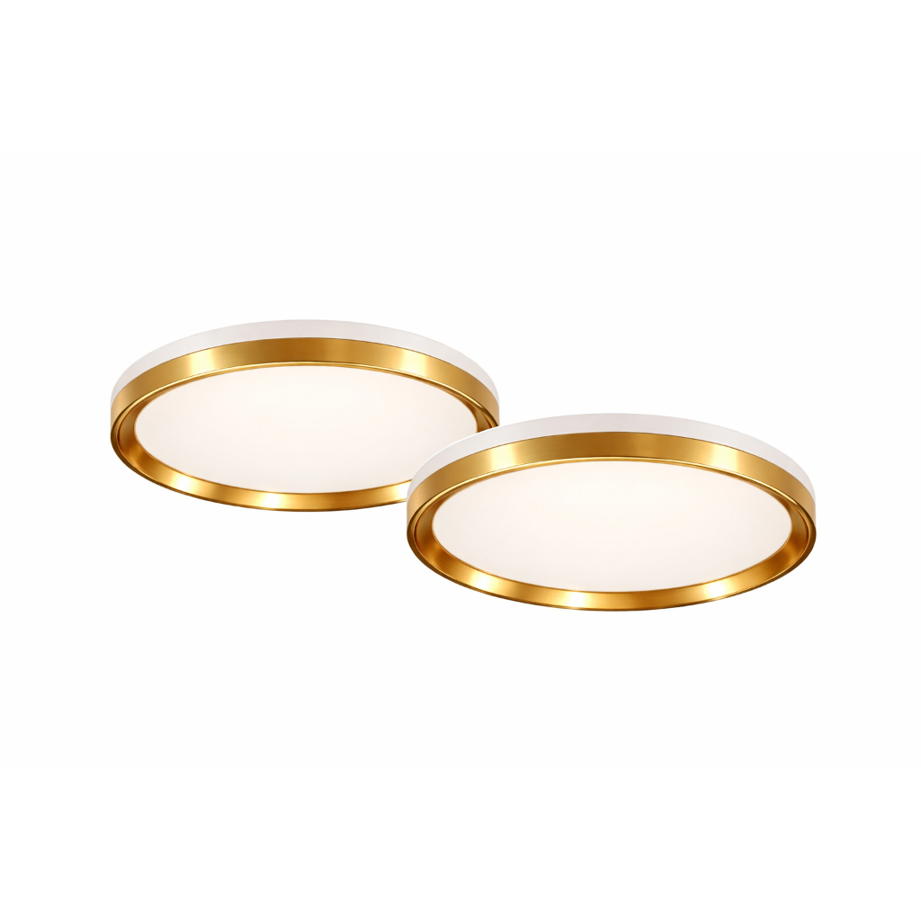 KIT 2 Plafon Luminária Led Sobrepor Class Dourado 30W 38cm Multicolor Bivolt em Oferta na Shopee