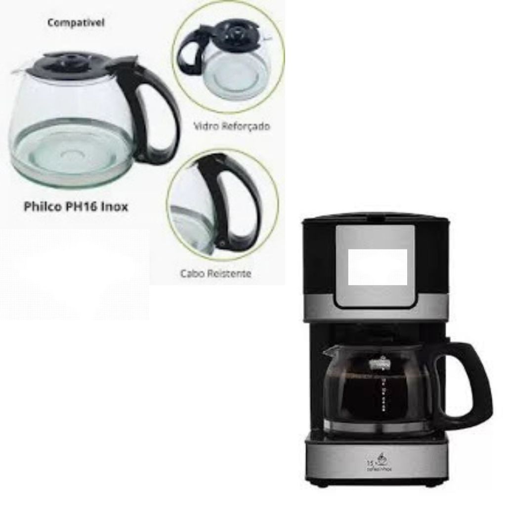 Jarra Compatível Cafeteira PH16 Preta – Resistente e Funcional