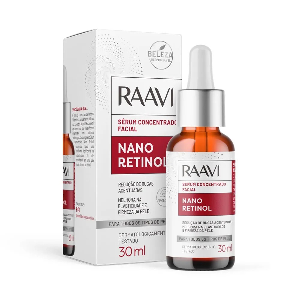 Sérum Concentrado Facial Raavi Nano Retinol 30ml