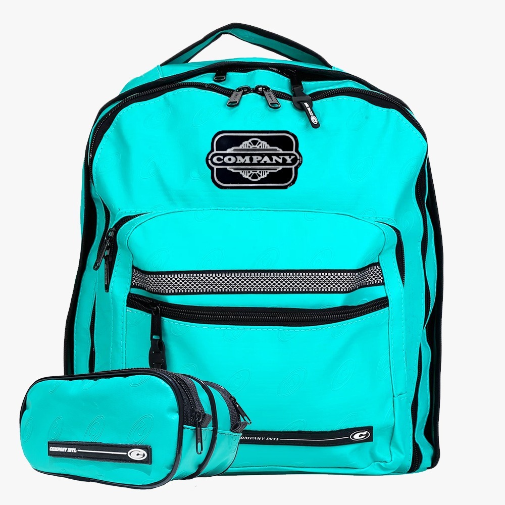 KIt Mochila E Estojo Company Verde Jade Original Top Material Bolsa Original Retro Classic C
