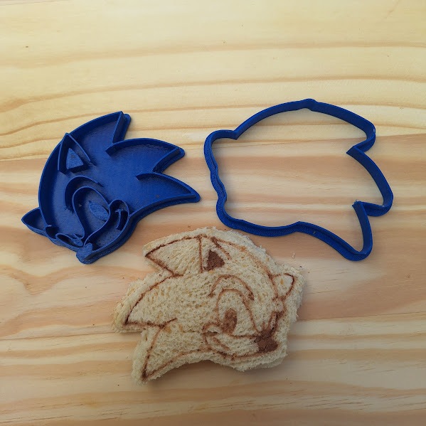 Cortador Sanduiche Molde pão para lancheira Lanche sonic Infantil Molde + Marcador Divertido  9cm
